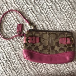 Pink Coach Wristlet